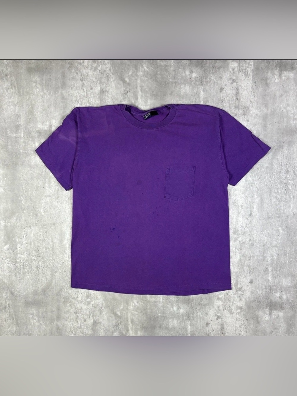 Vintage 90s Boxy Single Stitch Pocket T Shirt Mixed Blues Men’s Large
